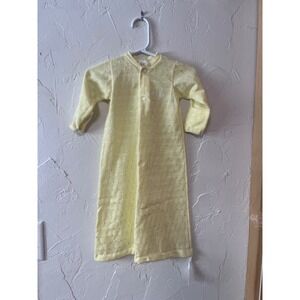 Baby Dior Baby Gown Yellow Diamond Pattern Long Sleeve Snap Front Sleepwear